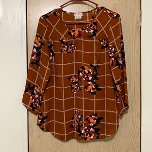 VAN HEUSEN Burnt Orange Floral Top